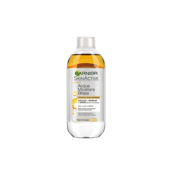Routine skincare completa con Garnier SkinActive acqua micellare bifase