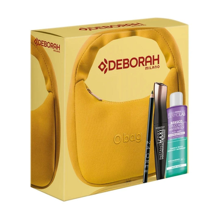 Deborah Milano cofanetto O bag Senape con mascara, matita occhi e struccante Dermolab
