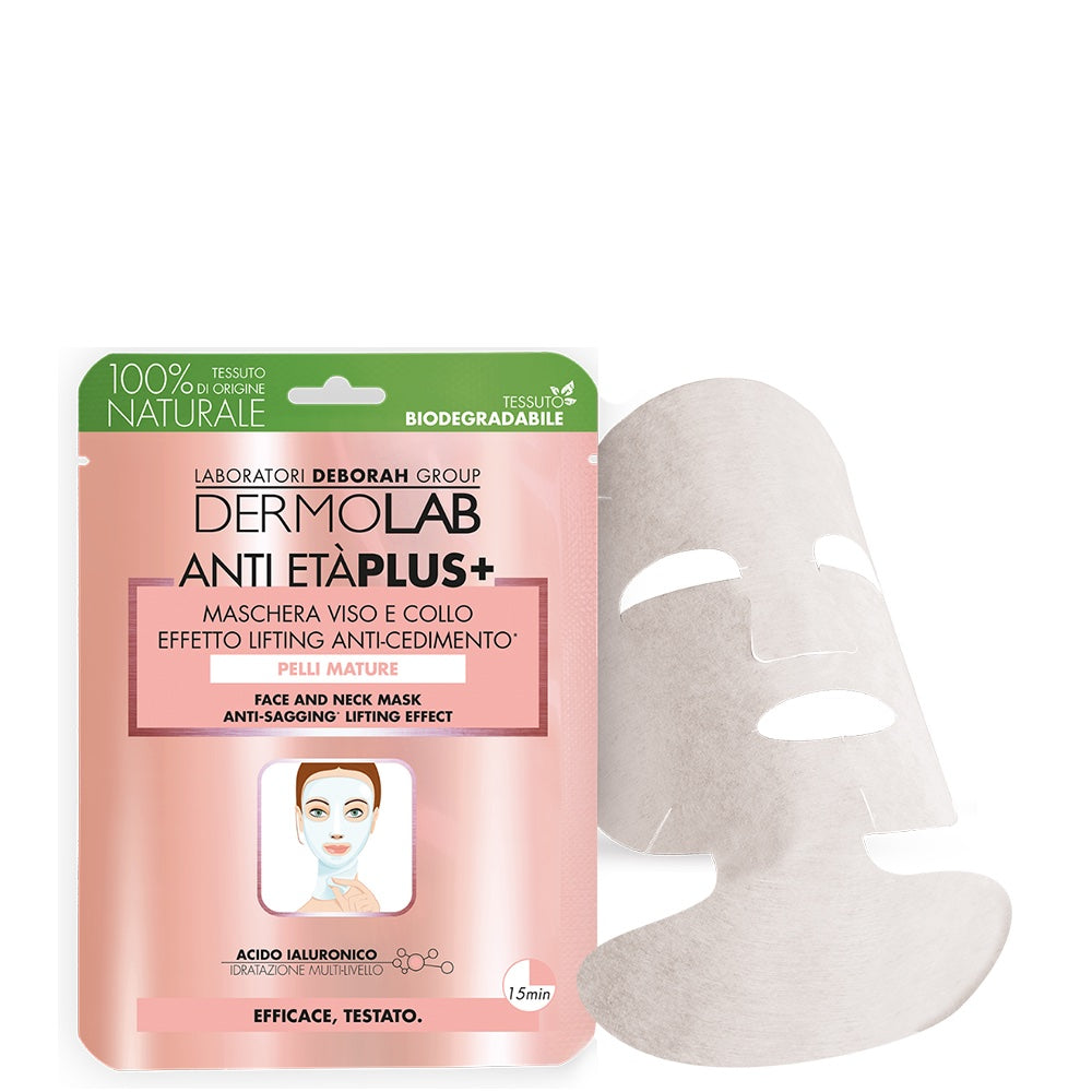Maschera booster viso e collo effetto lifting anti-cedimento – dettaglio del contenuto del cofanetto Dermolab