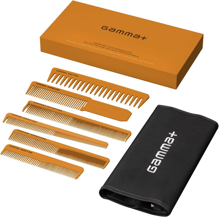 Gammapiù set 6 pettini barbiere con astuccio