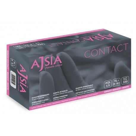 Ajsia Contact guanti lattice senza polvere 100 pz