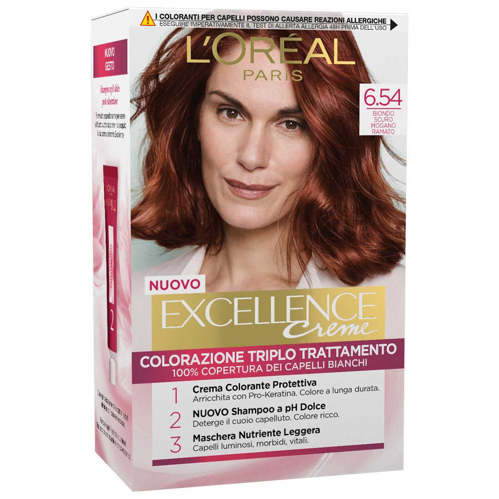 L’Oréal Paris Excellence Crème colorazione permanente - 6.54 Biondo scuro mogano ramato