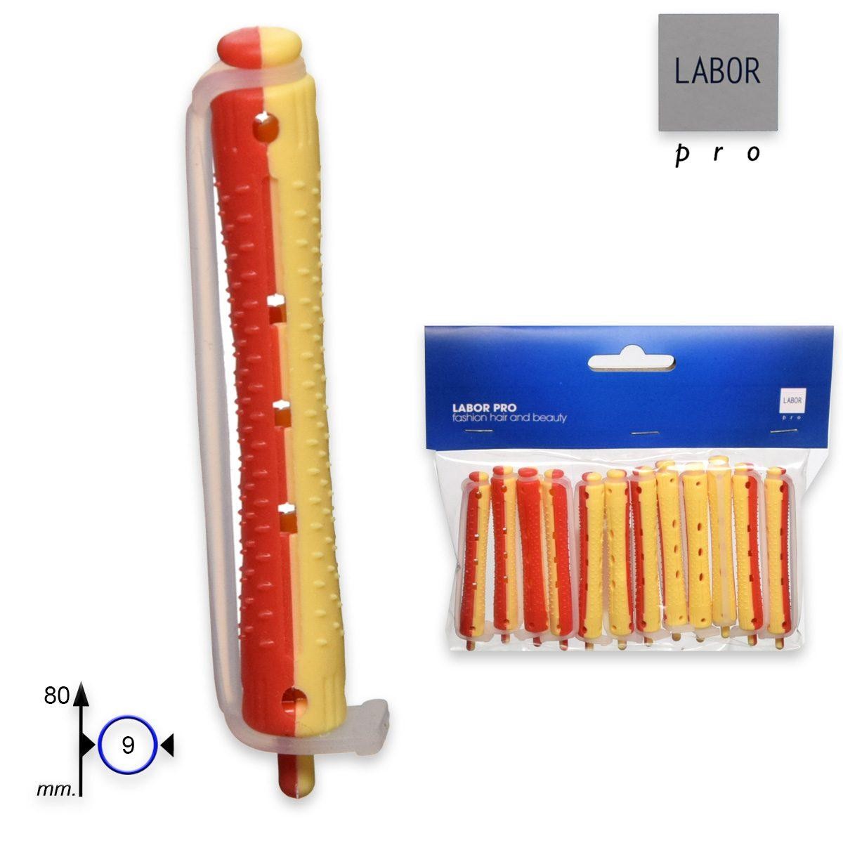 Labor Pro bigodini permanente lunghi giallo/rosso 12 pz