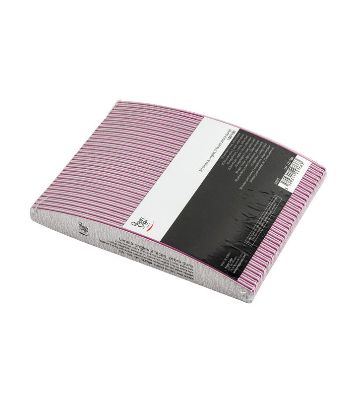 LIME PER UNGHIE MEZZALUNA ZEBRA 2 FACCE, DURE 100/100 30PZ