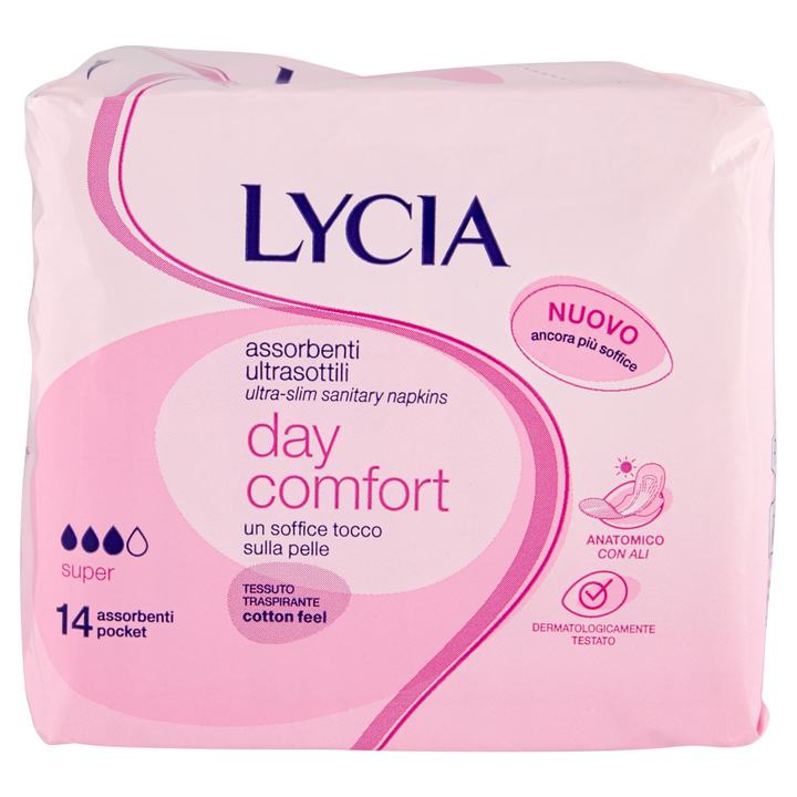 Lycia Day Comfort Assorbenti Con Ali Flusso Medio Ultrasottili Conf.14 Pz