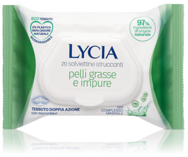 Lycia Salviettine Struccanti Per Pelli Grasse E Impure 60 Pz