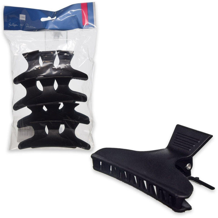 Pinze capelli plastica satinata nera 12 pz