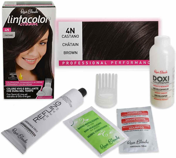 Renee Blanche Shampoo Linfacolor Cream Colore Vivo 4N Castano
