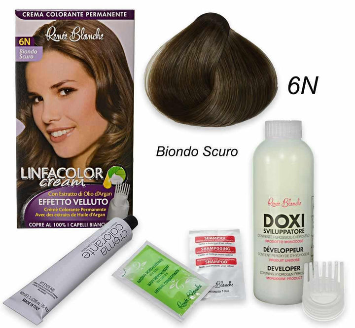 Renee Blanche Shampoo Linfacolor Cream Colore Vivo 6N Biondo Scuro