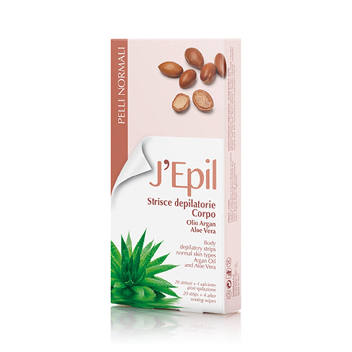 Strisce Depilatorie Corpo Olio Argan Aloe Vera J'Epil