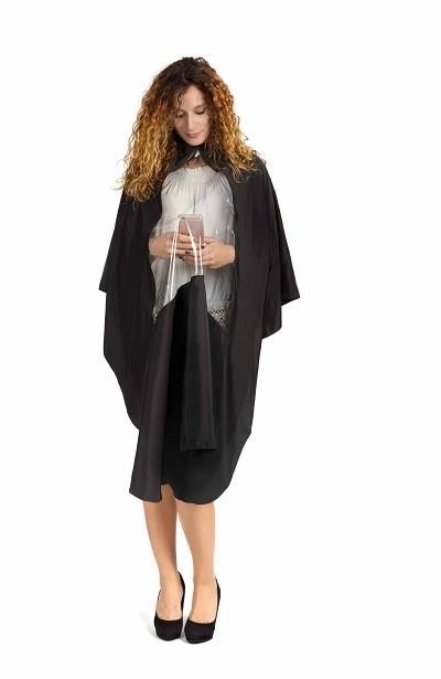 Widow Mantella Nera Taglio 128X148 Cm Con Finestra In Pvc
